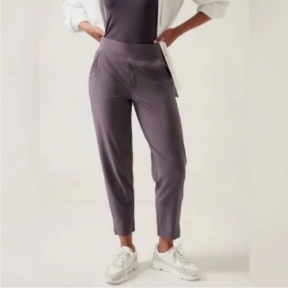Athleta Pants - ATHLETA Brooklyn Lighweight Ankle Pant sz 6 Purple Gray Pull On Casual work